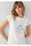 Floral Printed White T-Shirt Regular Fit / Normal Cut 1614255-70057 - 3