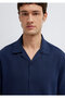 Short Sleeve Navy Blue Muslin Shirt Regular Fit / Normal Cut 0211532-70497 - 6