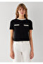 Black T-Shirt with Piping Detail Regular Fit / Normal Cut 1614111-900 - 4