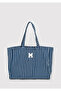 M Logo Embroidered Denim Shoulder Bag 1913787-32177 - 2