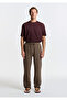 Elastic Waist Muslin Brown Jogger Trousers 0010596-83866 - 2