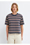 Striped Navy Blue T-Shirt Regular Fit / Normal Cut 1613979-91600 - 4