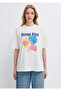Printed Ecru T-Shirt Loose Fit / Relaxed Comfortable Cut 1614154-70057 - 3