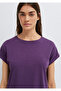 Crew Neck Purple Basic T-Shirt Regular Fit / Normal Cut 1614177-70666 - 7