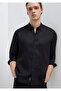 Black Black Linen Shirt Regular Fit / Normal Cut 0211909-900 - 3