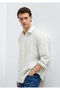 Light Green Linen Shirt Regular Fit / Normal Cut 0211957-71647 - 2