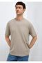Beige Basic T-Shirt Loose Fit / Comfortable Loose Cut 0613338-70352 - 2