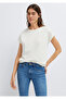 Crew Neck Ecru Basic T-Shirt Regular Fit / Normal Cut 1614177-80194 - 2