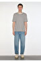 Navy Blue Striped Ecru T-Shirt Loose Fit / Comfortable Cut 0613166-83699 - 5