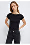 Black Basic T-Shirt Fitted / Bodycon Cut 1613807-900 - 2