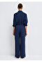 Drawstring Waist Navy Blue Trousers 1011153-70497 - 6