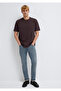 Crew Neck Brown Basic T-Shirt Loose Fit / Comfortable Cut 0611596-88083 - 2
