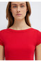 Red Basic T-Shirt Fitted / Bodycon Cut 1613807-82054 - 7