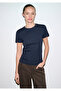 Navy Blue Basic T-Shirt Fitted / Bodycon Cut 1614065-85315
