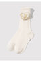 Rose Detailed Ecru Socks 1913907-20814