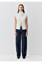 Wool and Cashmere Blend Zippered Ecru Sweater Fitted / Body-Fitting Cut 1710827-70057 - 3