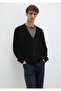 Wool Blend Zippered Black Cardigan Regular Fit / Regular Cut 0710262-900