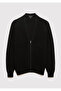 Wool Blend Zippered Black Cardigan Regular Fit / Regular Cut 0710262-900 - 6