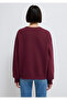 Crew Neck Claret Red Basic Sweatshirt 1610198-70415 - 5