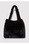Black Plush Shoulder Bag 197617-900 - 3