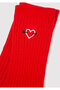 Heart Embroidered Red Socks 1913812-25842 - 2