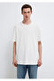 Logo Printed White Basic Interlock T-Shirt Loose Fit / Comfortable Loose Cut 0613102-80194 - 4
