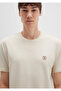 Logo Embroidered Beige Basic T-Shirt Loose Fit / Loose Casual Cut 067074-70072 - 6