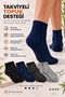 Original Men's 4-Pair Premium Bamboo Soft Textured Ultra Flexible Throat Structure Breathable Reinforced Heel Durable Toe 4-Season Suitable for Daily Use Half-Toe Socks Set |   4 Pairs Size 40-45 - 6