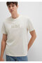 Logo Printed Beige T-Shirt Regular Fit / Regular Cut 0612896-70134 - 3