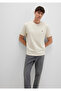 Logo Embroidered Beige Basic T-Shirt Loose Fit / Loose Casual Cut 067074-70072 - 3