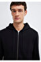 Black Basic Sweatshirt with Hood and Zipper 0S10423-900 - 6
