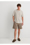 Linen Blend Brown Shorts 0410273-70321 - 3