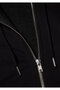 Black Hooded Basic Sweatshirt - Zipper Detailed 0S10277-900 - 8