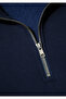 Men's Navy Blue Half-Zip Sweatshirt Leather N Navy Blue Sweatshirt 0S10208-70497-Std - 8
