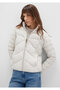 Stand Collar Beige Puffer Jacket 110698 -27105 - 2