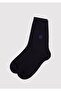 Logo Printed Navy Blue Socks 090250-26828