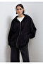 Hooded Zippered Black Sweatshirt 1610221-900 - 3