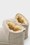 Thick Sole Round Toe Beige Suede Ankle Boots with Feather Inside - 6