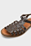Daphne Round Toe Gladiator Strap Women's Leather Sandals - 4