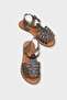 Daphne Round Toe Gladiator Strap Women's Leather Sandals - 5