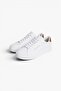 Men's Comfortable Flat Sole Heel Color Gradient Leather White Sneaker - 2