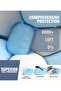 Blue Soft Silicone Case for AirPods Pro 3,Shockproof Flower Engraved Cover with Cherry Blossom Keychain and Cleaning Kit - 2