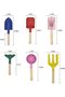 6-Piece Kids Garden and Beach Tool Set,Metal Shovel,Rake,Fork,and Trowel with Hardwood Handles - 3