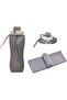 Collapsible Silicone Water Bottle,600ml Leakproof Foldable Sports Bottle for Gym and Camping,Grey - 3