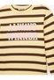 Long Sleeve Crew Neck Printed Cotton Striped T-Shirt - 5