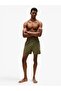 Men's Brand Logo Printed Khaki Green Swim Shorts Suitable for Daily Use - 4