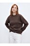 10640 Crew Neck Soft Textured Sweater-Brown - 2