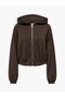 Onlscarlett L/S Zip-Hood Swt Women's Brown - 15346449