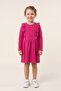 Girl's Long Sleeve Dress with Ruffles, Lycra, Self-Patterned Ottoman Fabric