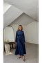 Velvet Side-Tie Half Placket Button-Down Special Occasion Everyday Long Height Women's Dress
